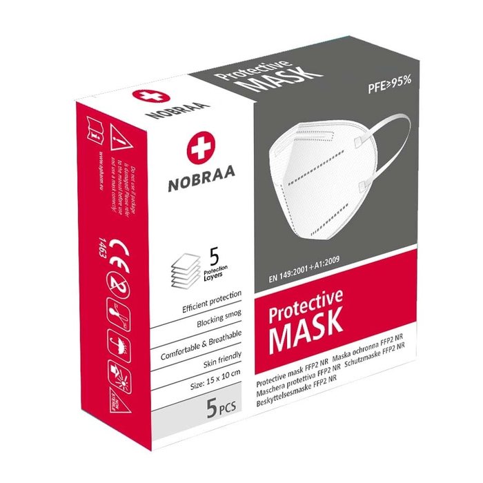 5 pieces FFP2 N95 masks | White | Made in the EU