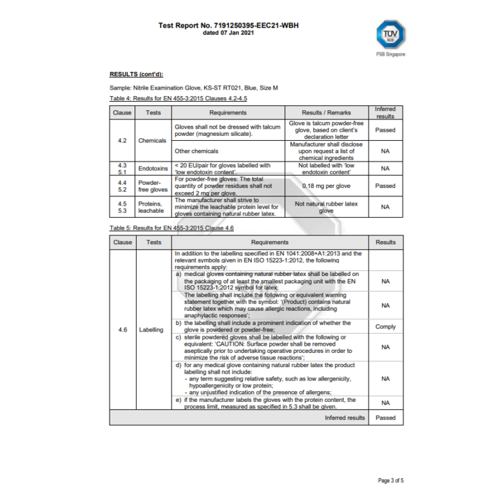 100 Gants d'examen médical en nitrile | Kingfa KS-ST RT021