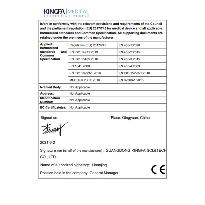 100 Gants d'examen médical en nitrile | Kingfa KS-ST RT021
