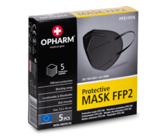 5 FFP2 N95-Maske | Schwarz | Hergestellt in der EU