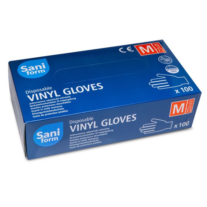 Saniform Vinyl-Untersuchungshandschuhe latex- und puderfrei -100 Stk
