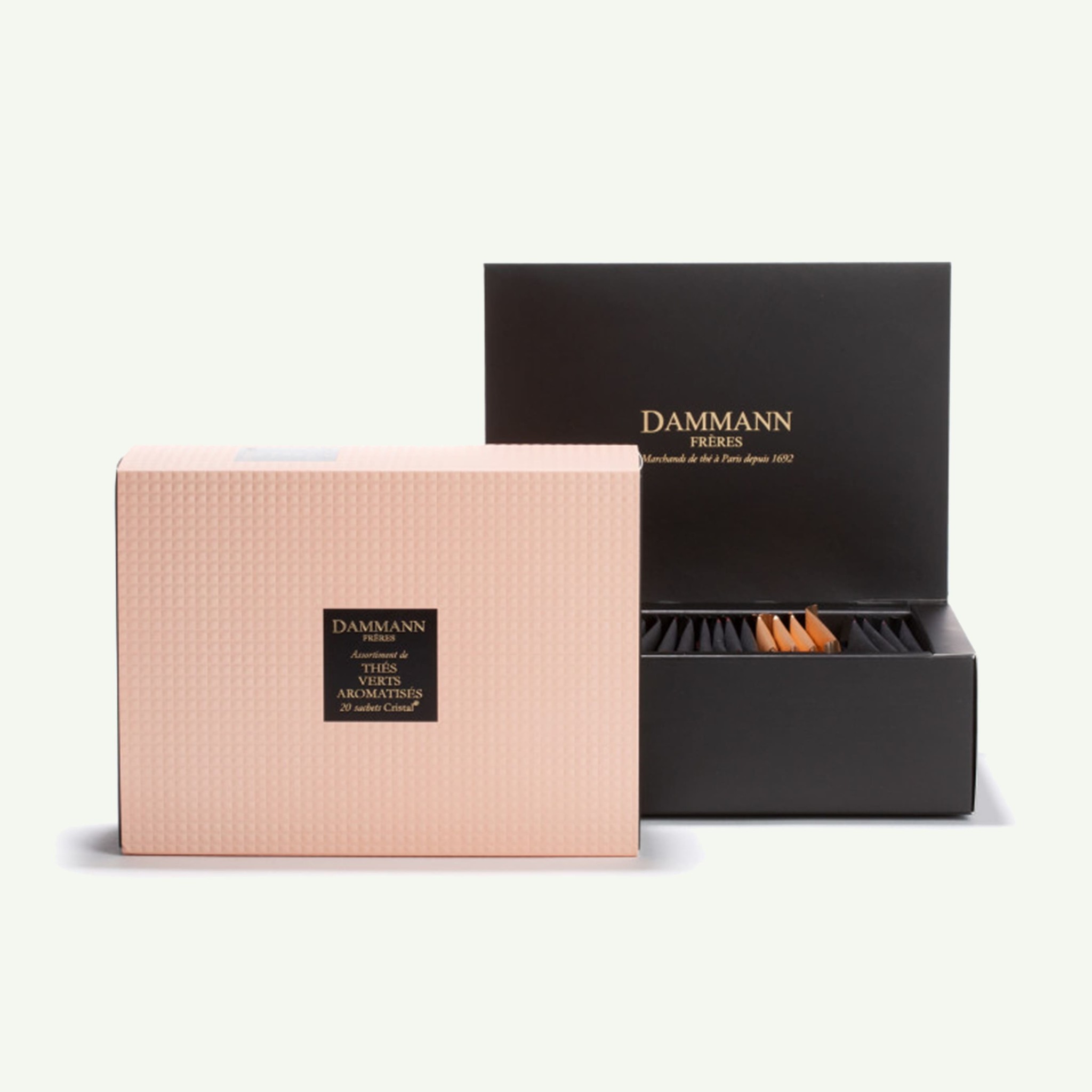  Elegant Tea Tasting Gift Set ''Quartz'', 5 Flavoured Green Teas,  20 Teabags, Tot. 40 Grams, Dammann Frères : Grocery & Gourmet Food