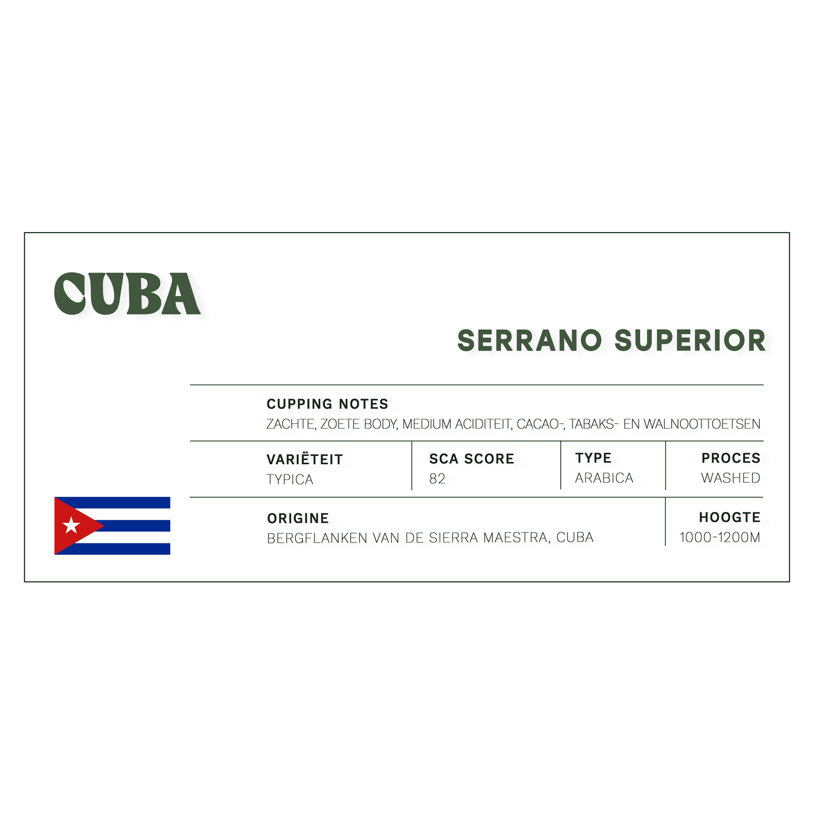 Koffie Cuba ‘Serrano Superior’