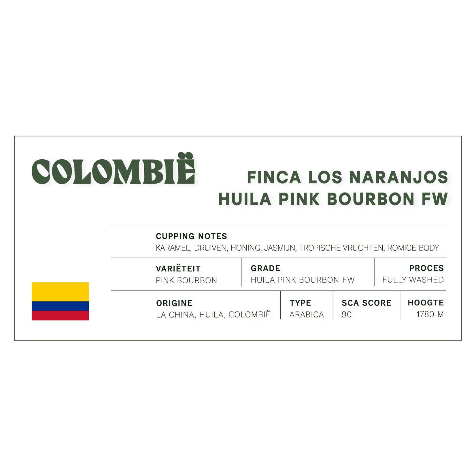 Koffiebranderij Sao Paulo Colombia 'Finca los Naranjos' Fully Washed Pink Bourbon