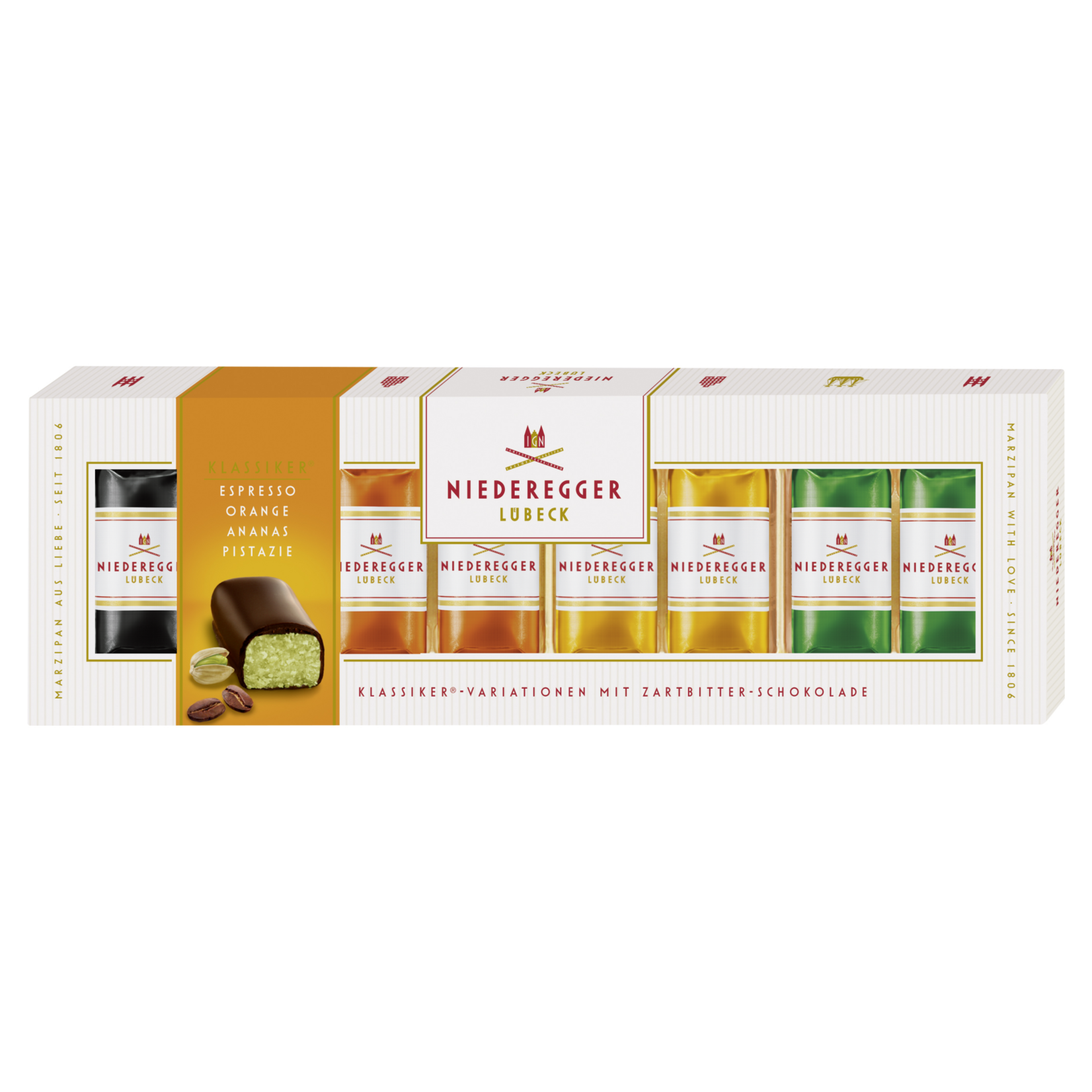 Niederegger Niederegger ’Assortiment Marsepein met pure chocolade’ - 100g