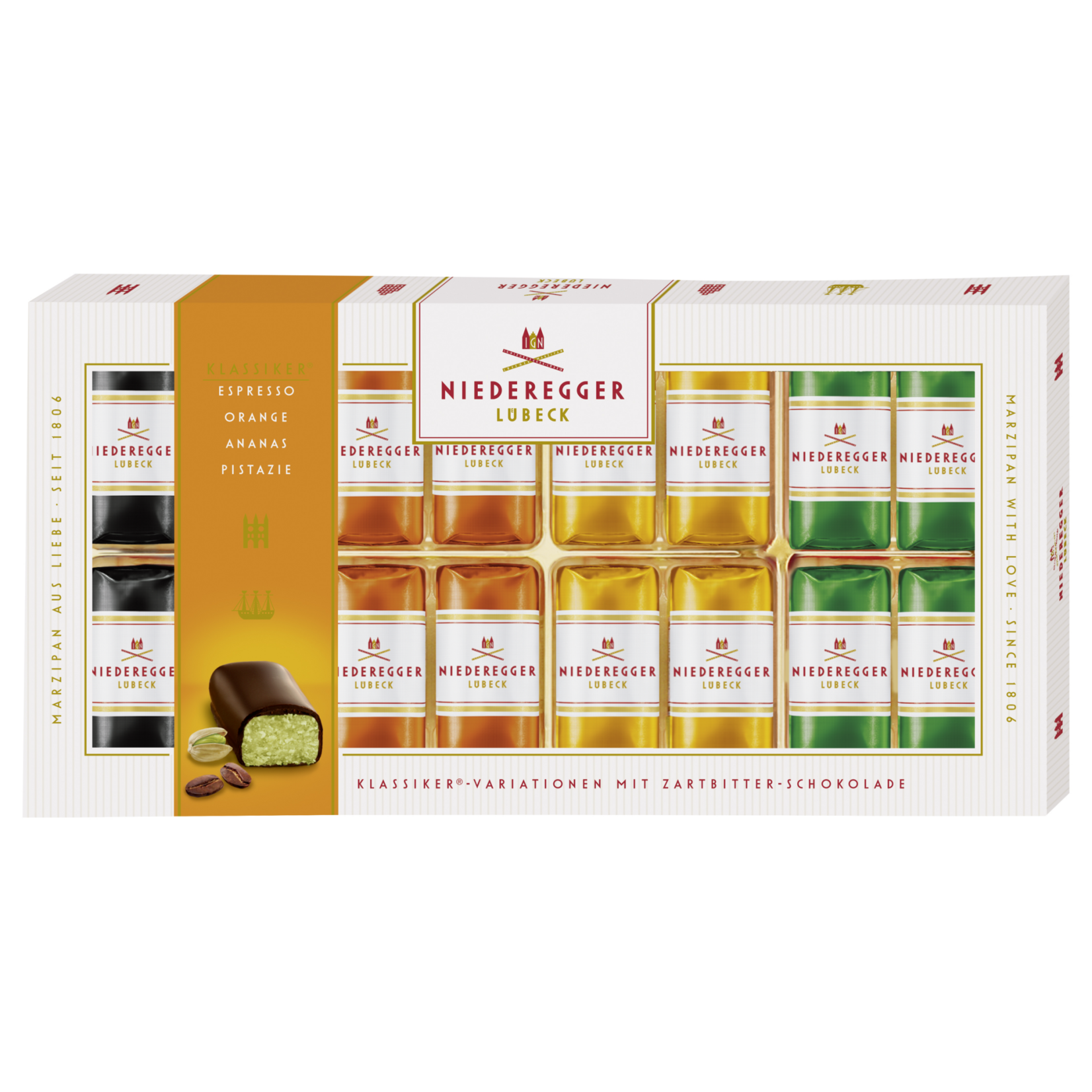 Niederegger Niederegger ’Assortiment Marsepein met pure chocolade’ - 200g