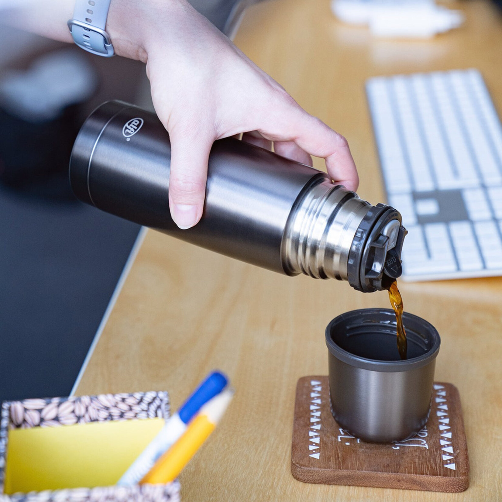 Alfi Alfi ‘Cool Grey Perfect - Automatische Sluiting’ - 750ml