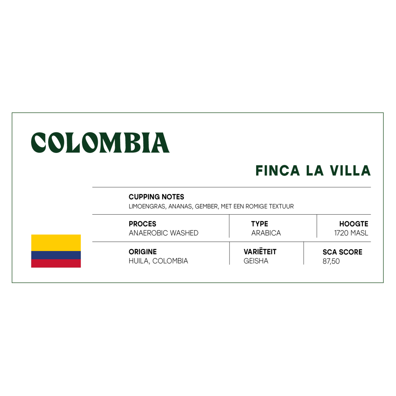 Koffie Colombia Finca La Villa Anaerobic Washed