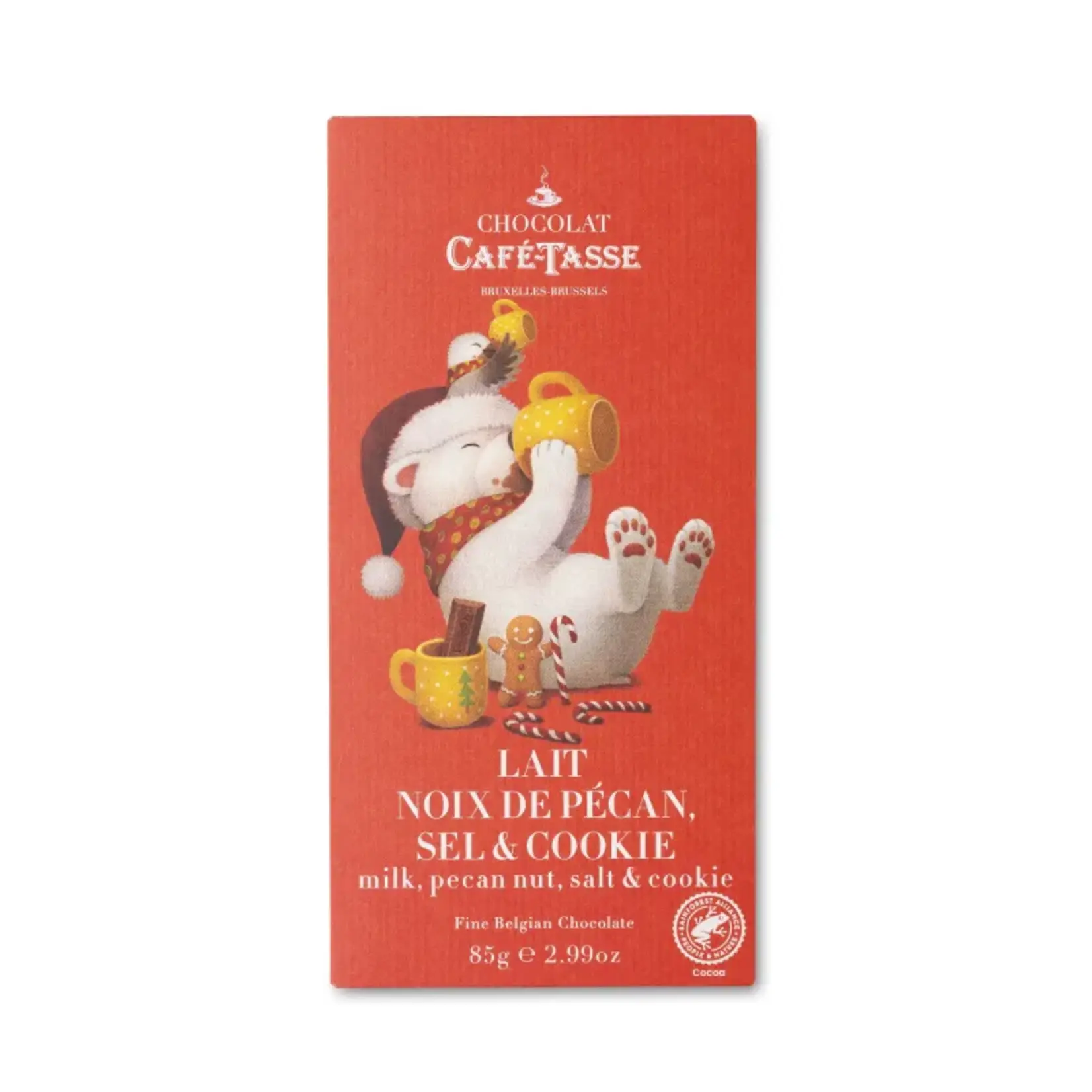 Café-Tasse Café-Tasse ‘ Tablet melkchocolade met pecannoten - kersteditie’ - 85g
