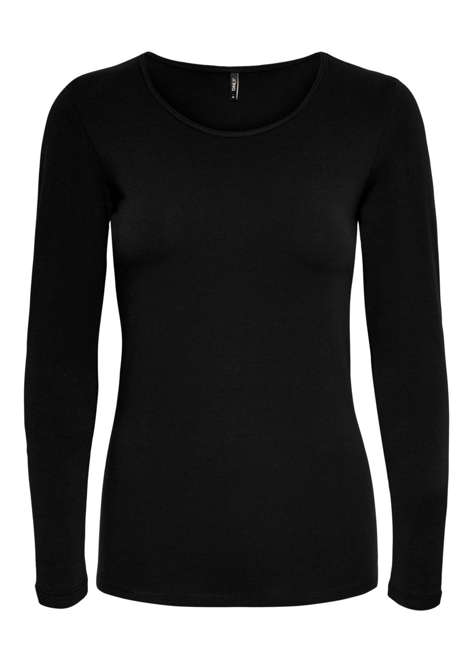 ONLY LIVE LOVE O-NECK LS TOP zwart