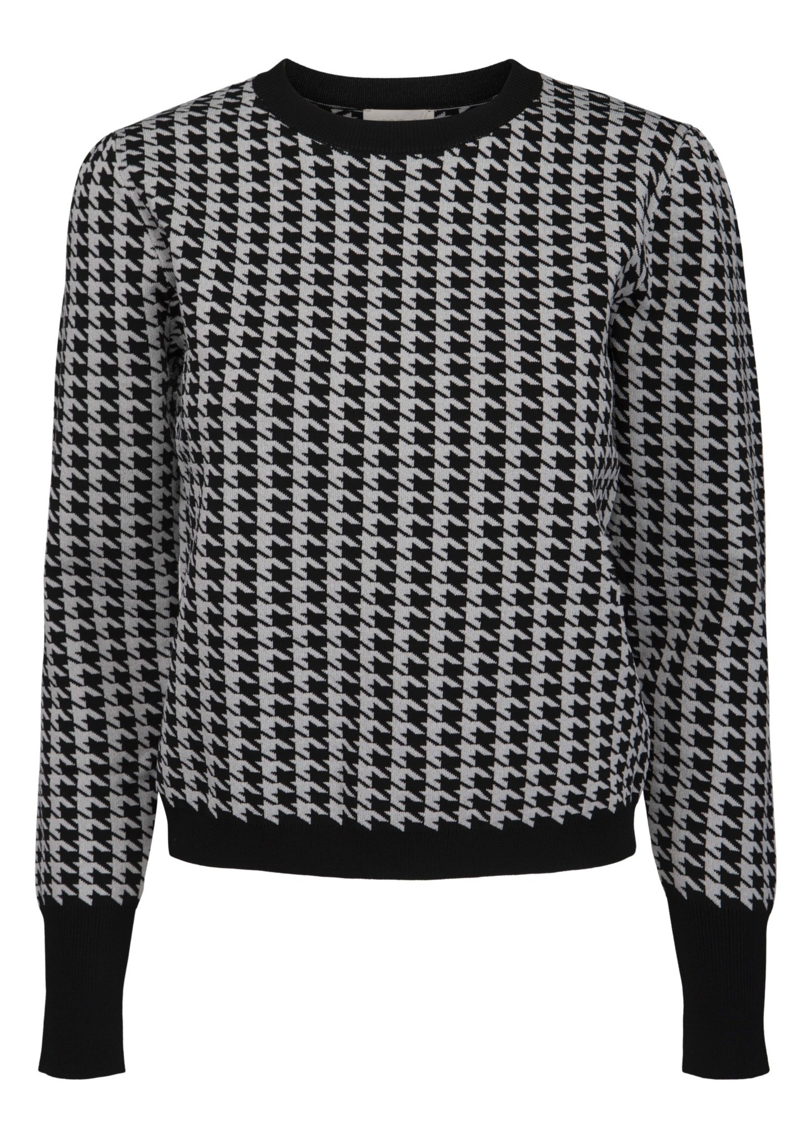 MINUS Hailey knit pullover Black/Steel grey checked