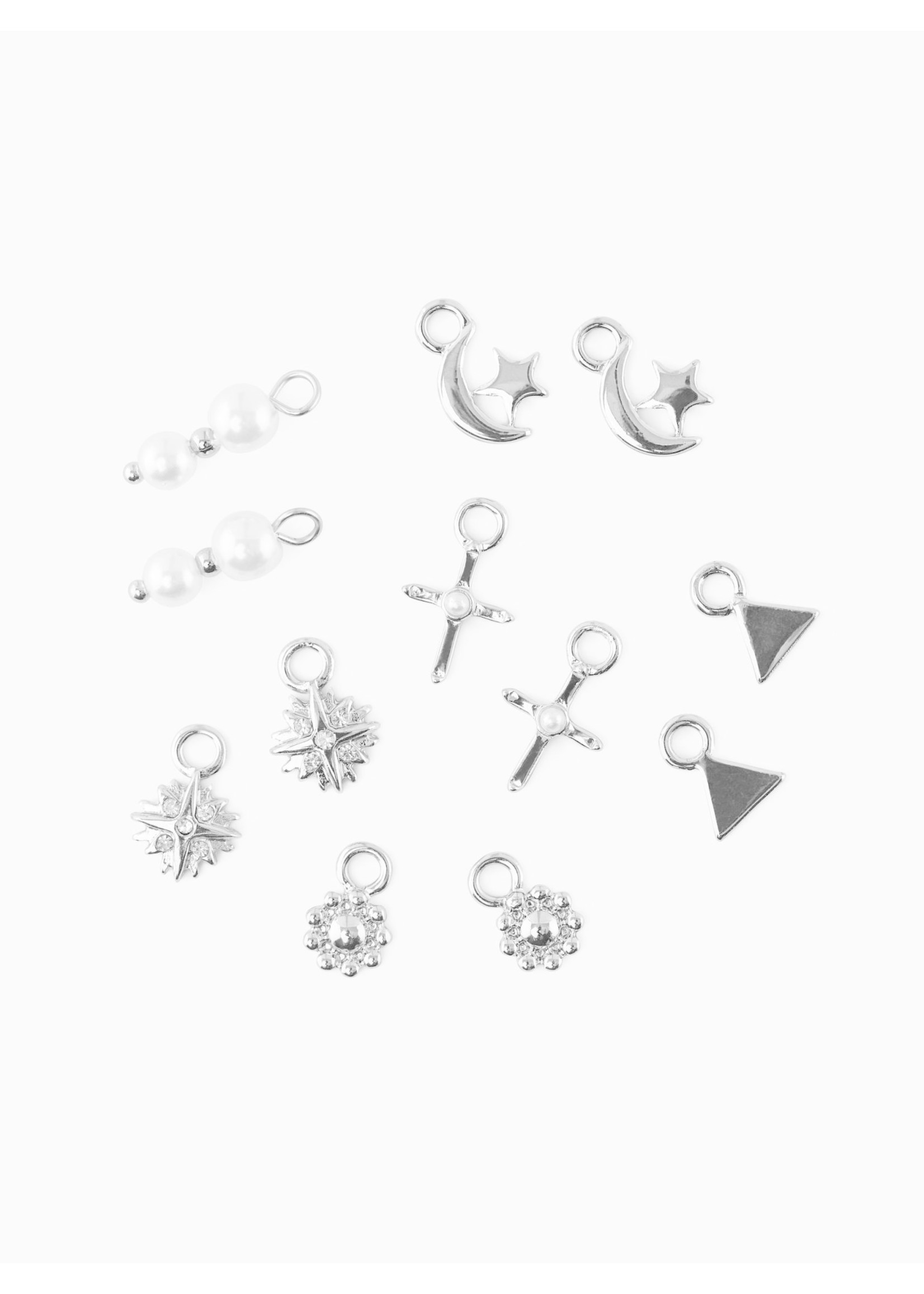 PIECES TUSI HOOP EARRINGS COMBI PACK Silver