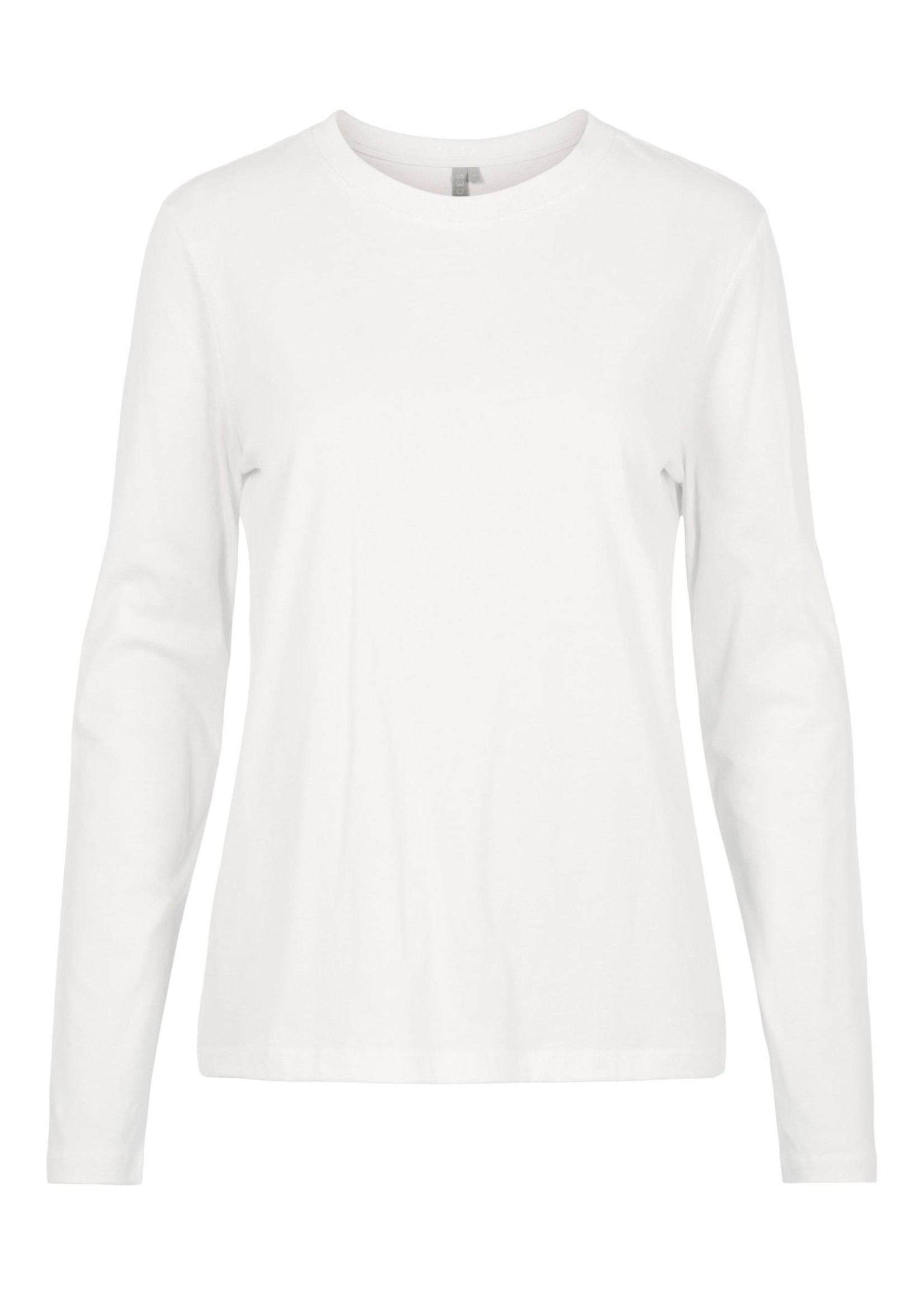 PIECES RIA LS SOLID TEE NOOS BC white