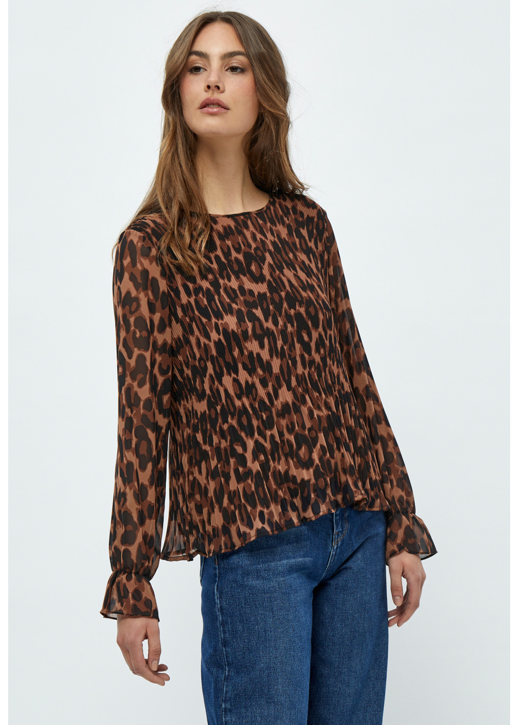 MINUS MIA BLOUSE brown leo print