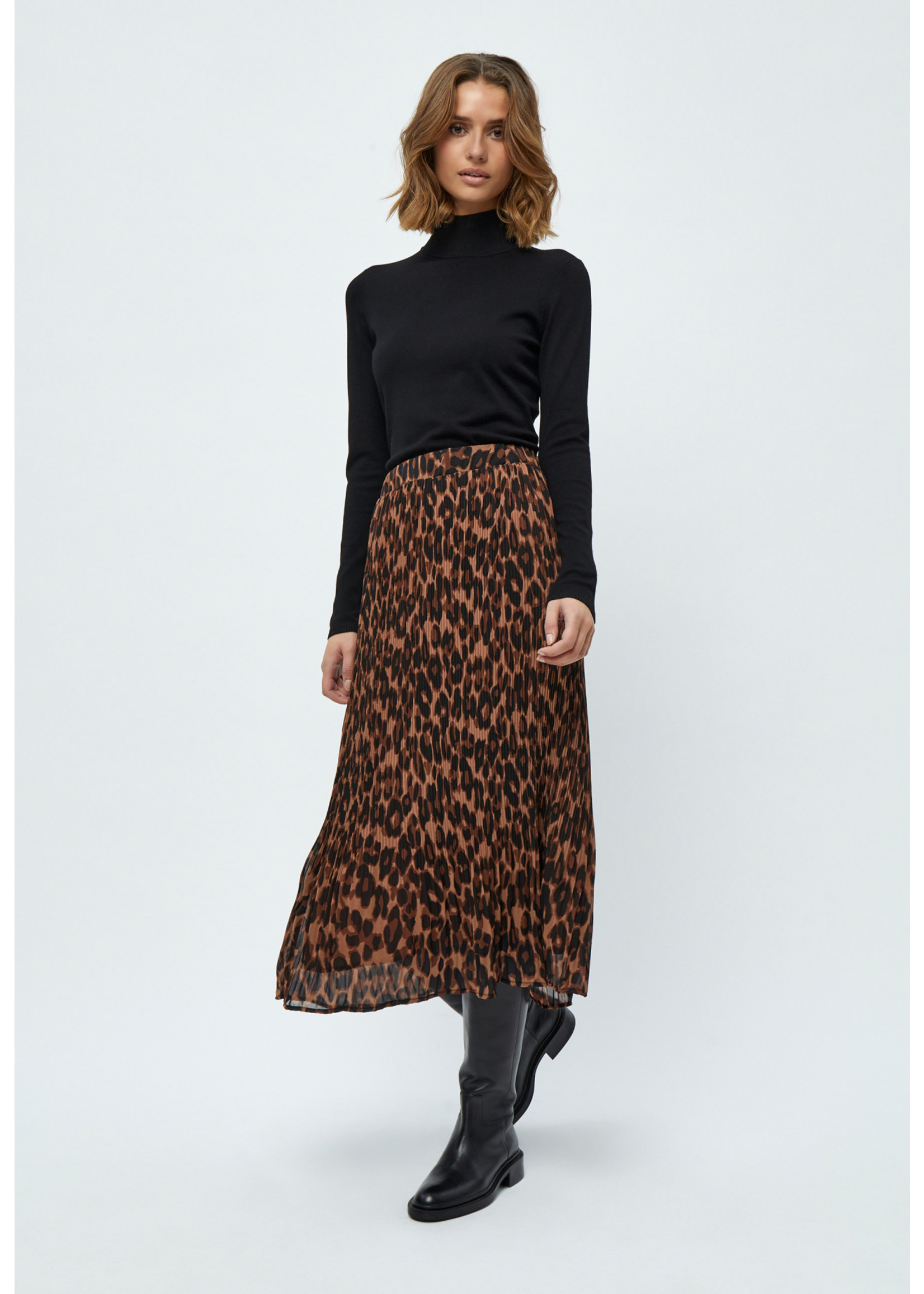 MINUS MIA LONG SKIRT brown leo print