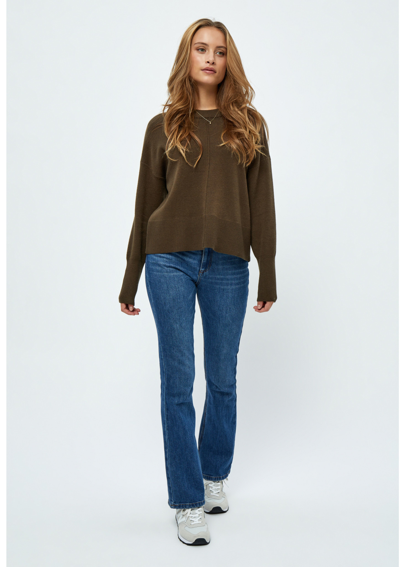 PEPPERCORN ROSALIA DROP SCHOULDER PULLOVER slate brown