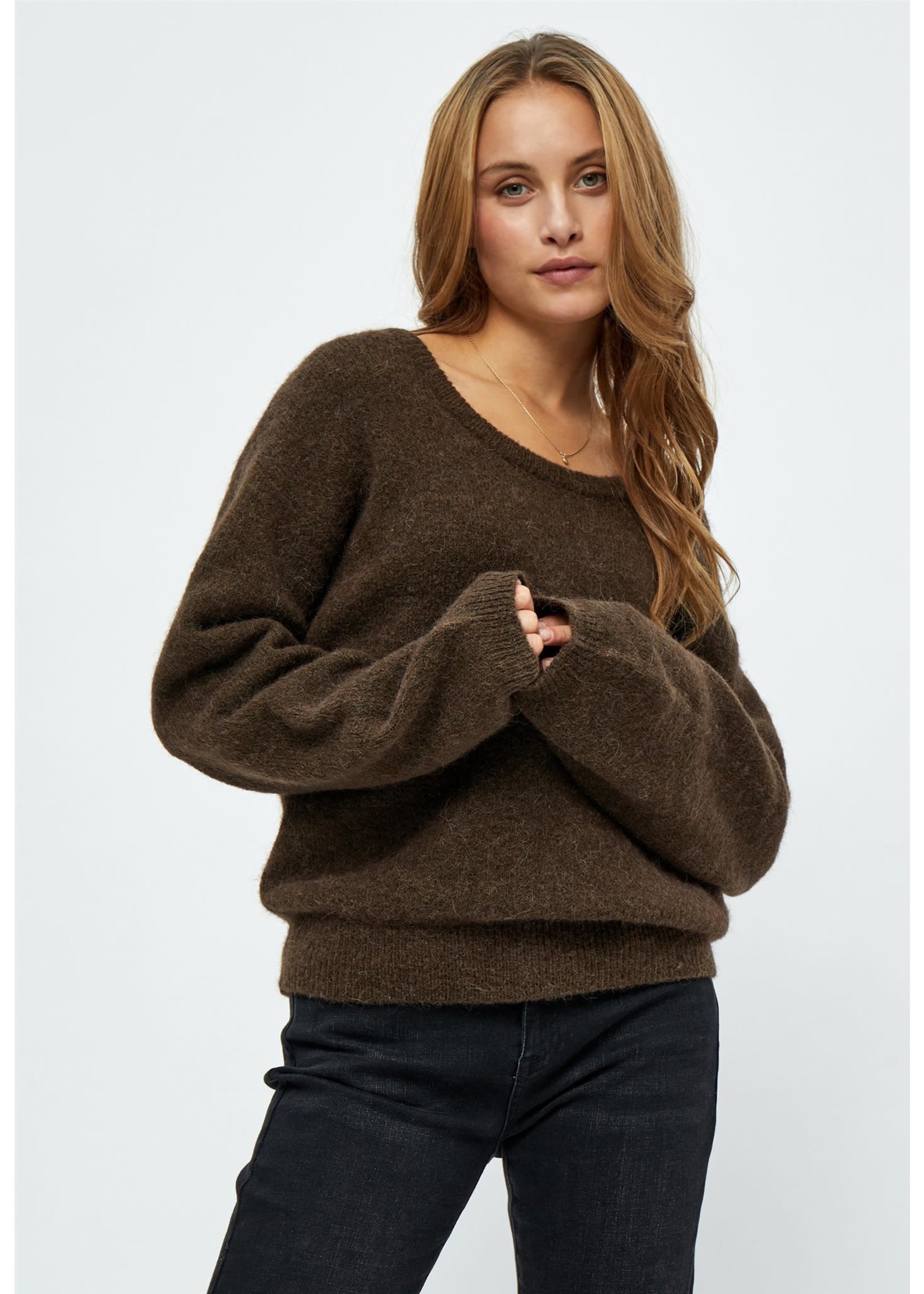 MINUS KESTINE KNIT PULLOVER slate brown