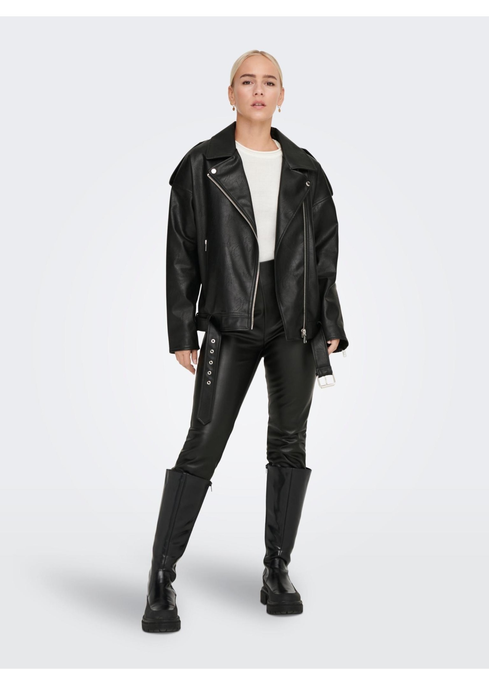 ONLY VERA FAUX LEATHER OVERZ  BIKER CC OTW black