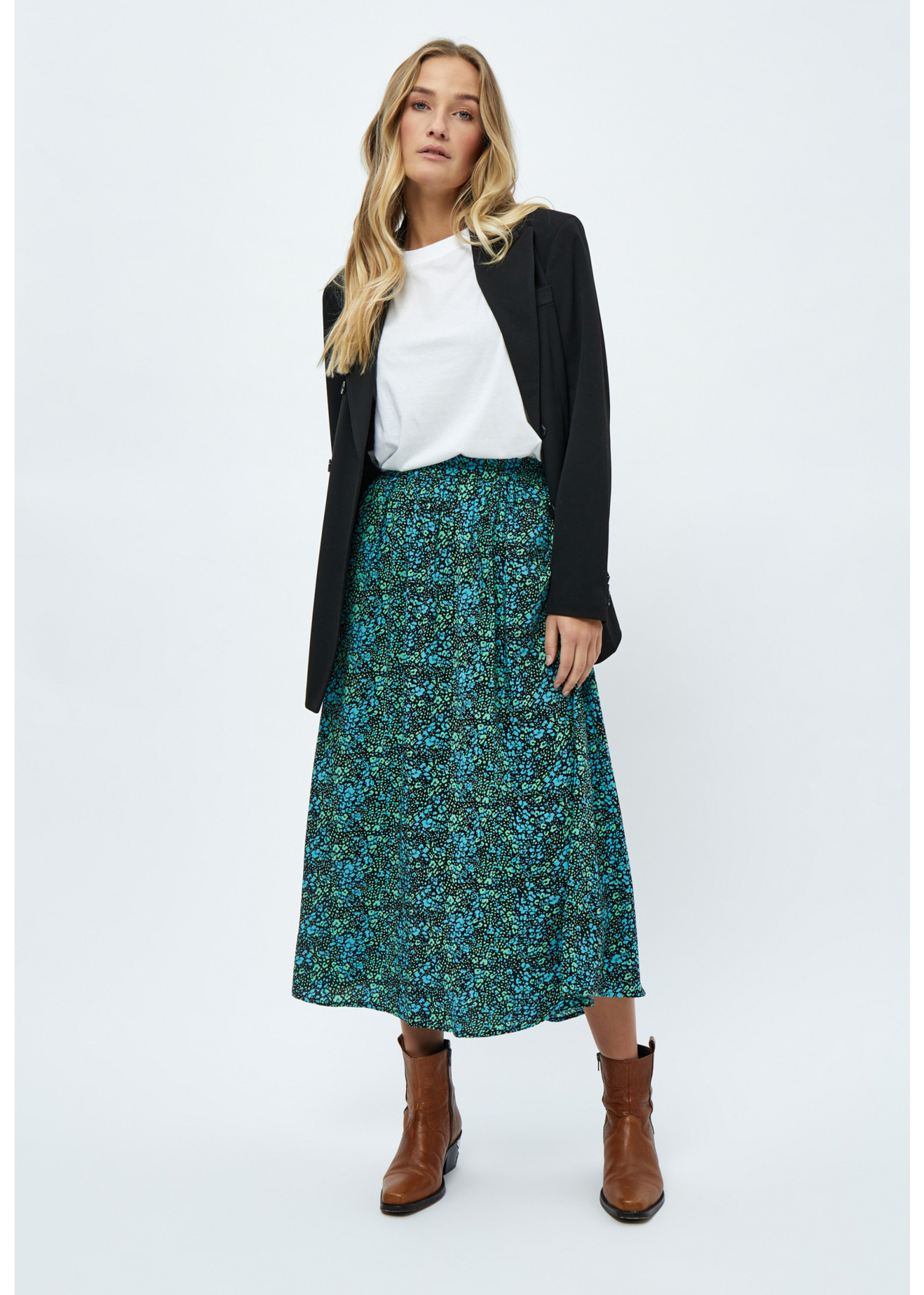 MINUS BELIA MIDI SKIRT bright lime print