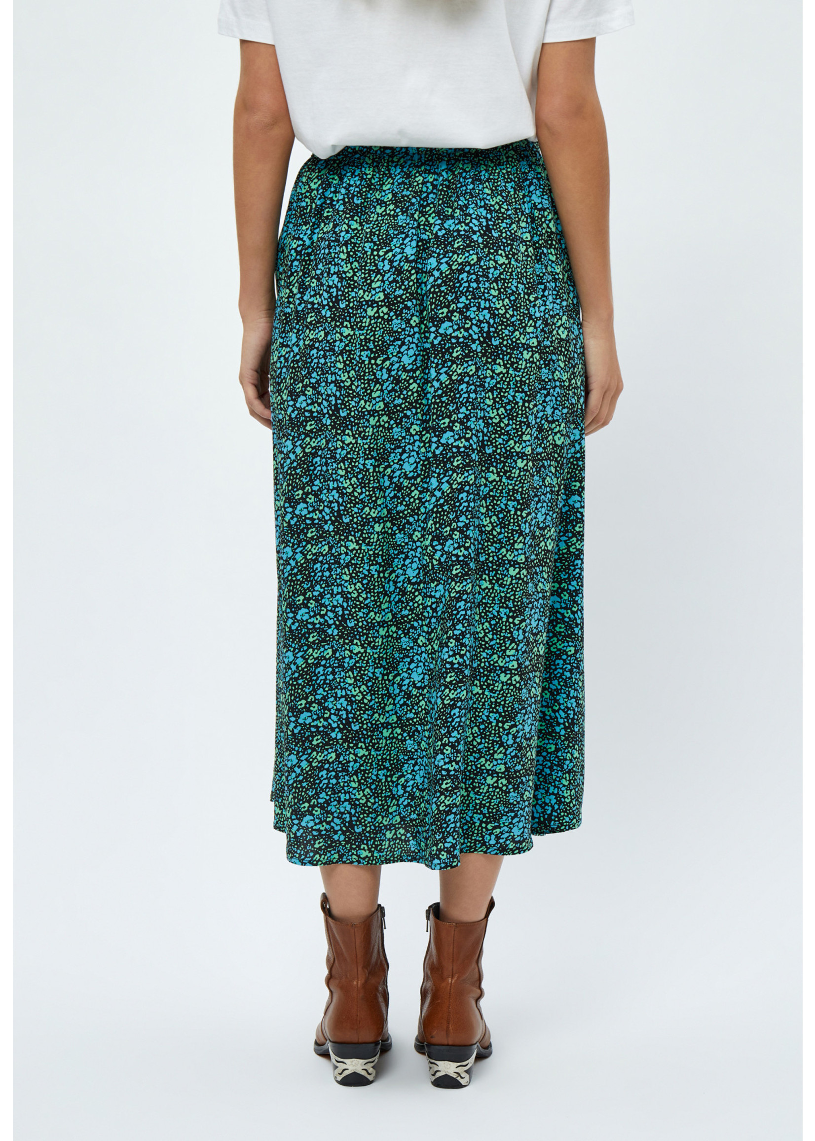 MINUS BELIA MIDI SKIRT bright lime print