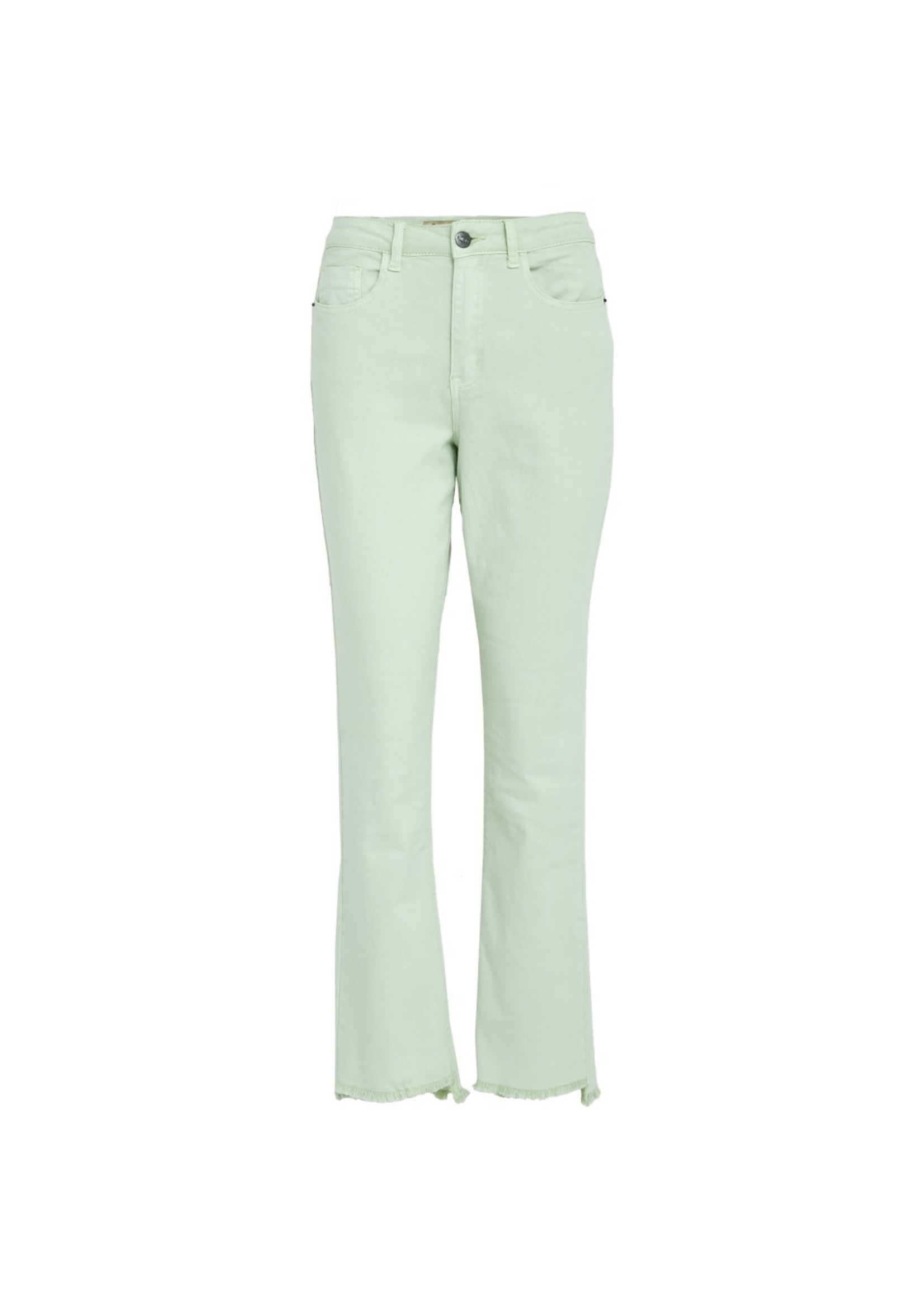 PEPPERCORN FIONE MID WAIST CROPPED JEANS green mint