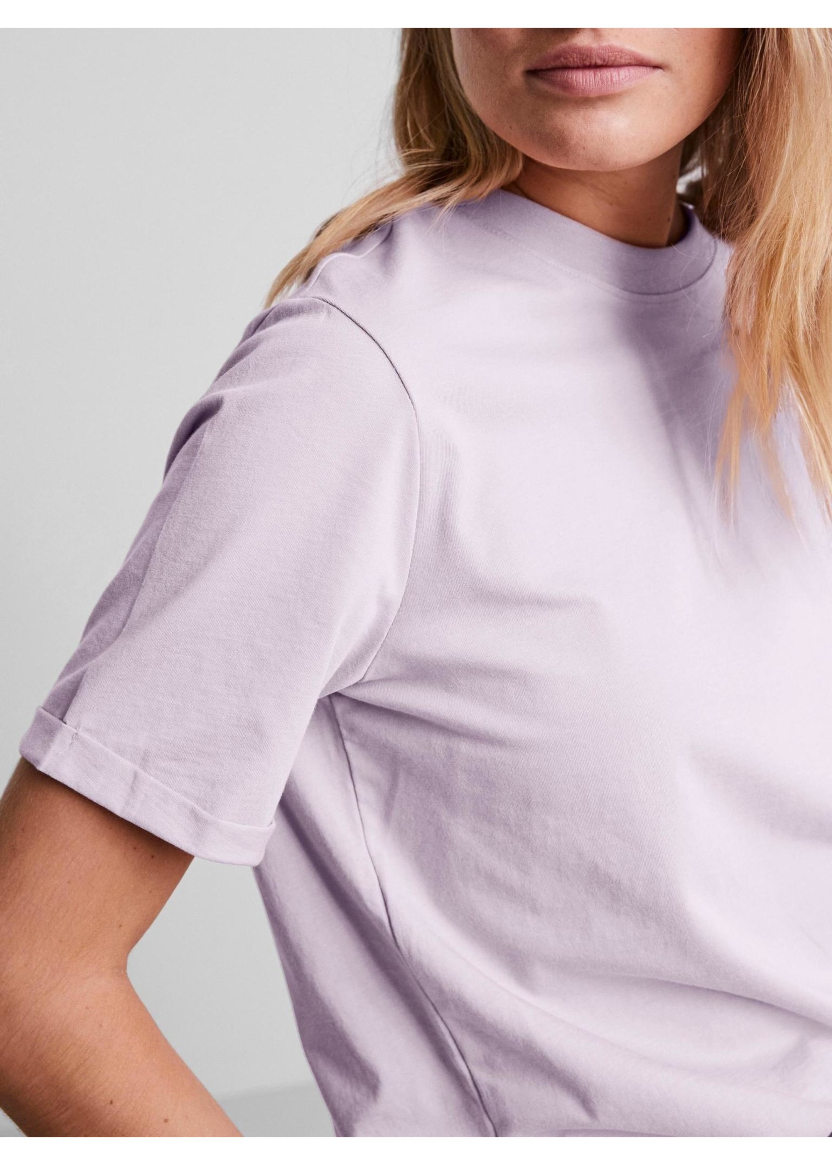 PIECES RIA SS FOLD UP SOLID TEE NOOS BC lavendula