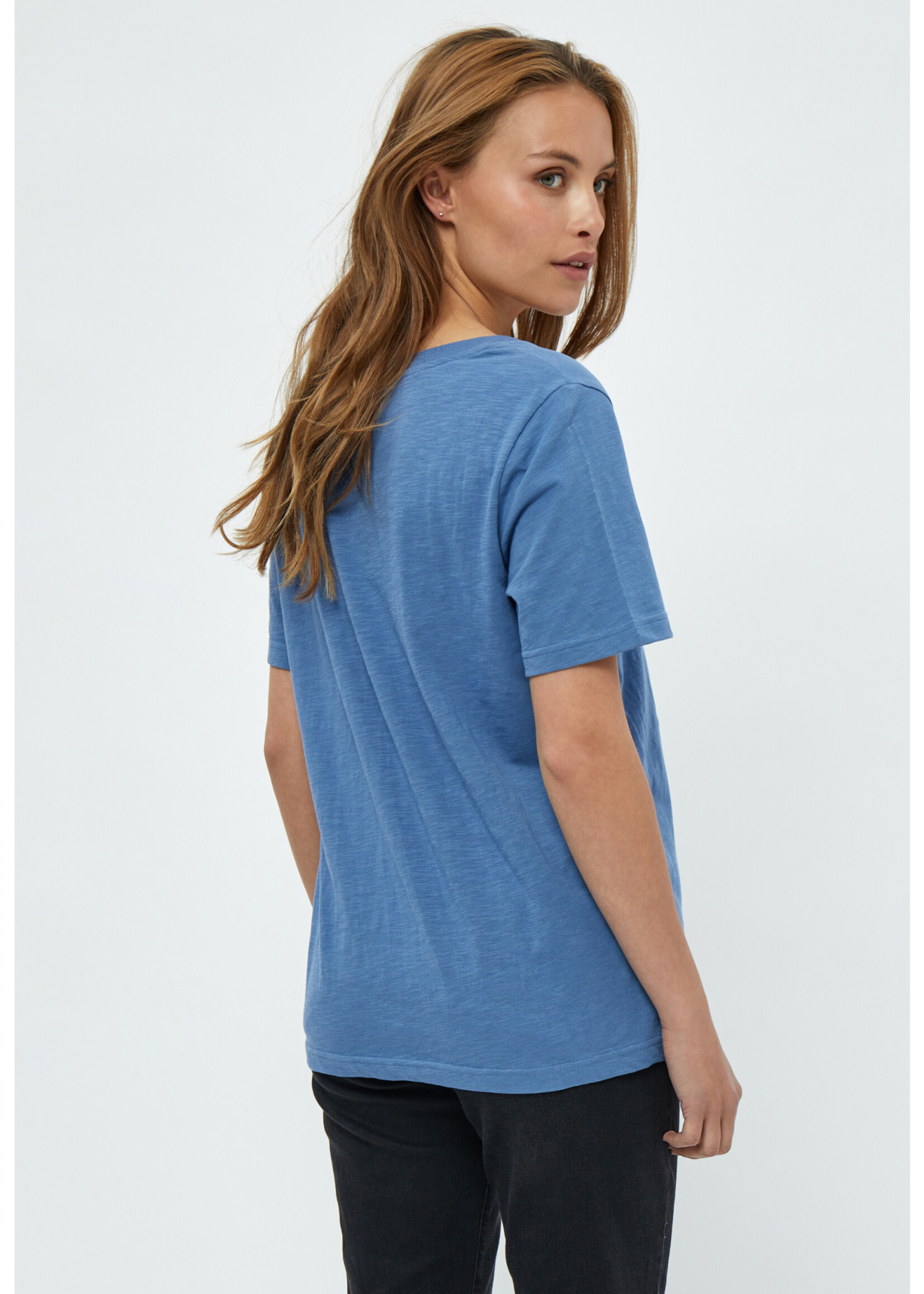 MINUS LETI V-NECK SHORT SLEEVE T-SHIRT denim blue