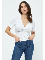 PEPPERCORN NINA V-NECK KNOT TOP white