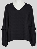 PEPPERCORN PENINA V-NECK LONG SLEEVE BLOUSE black