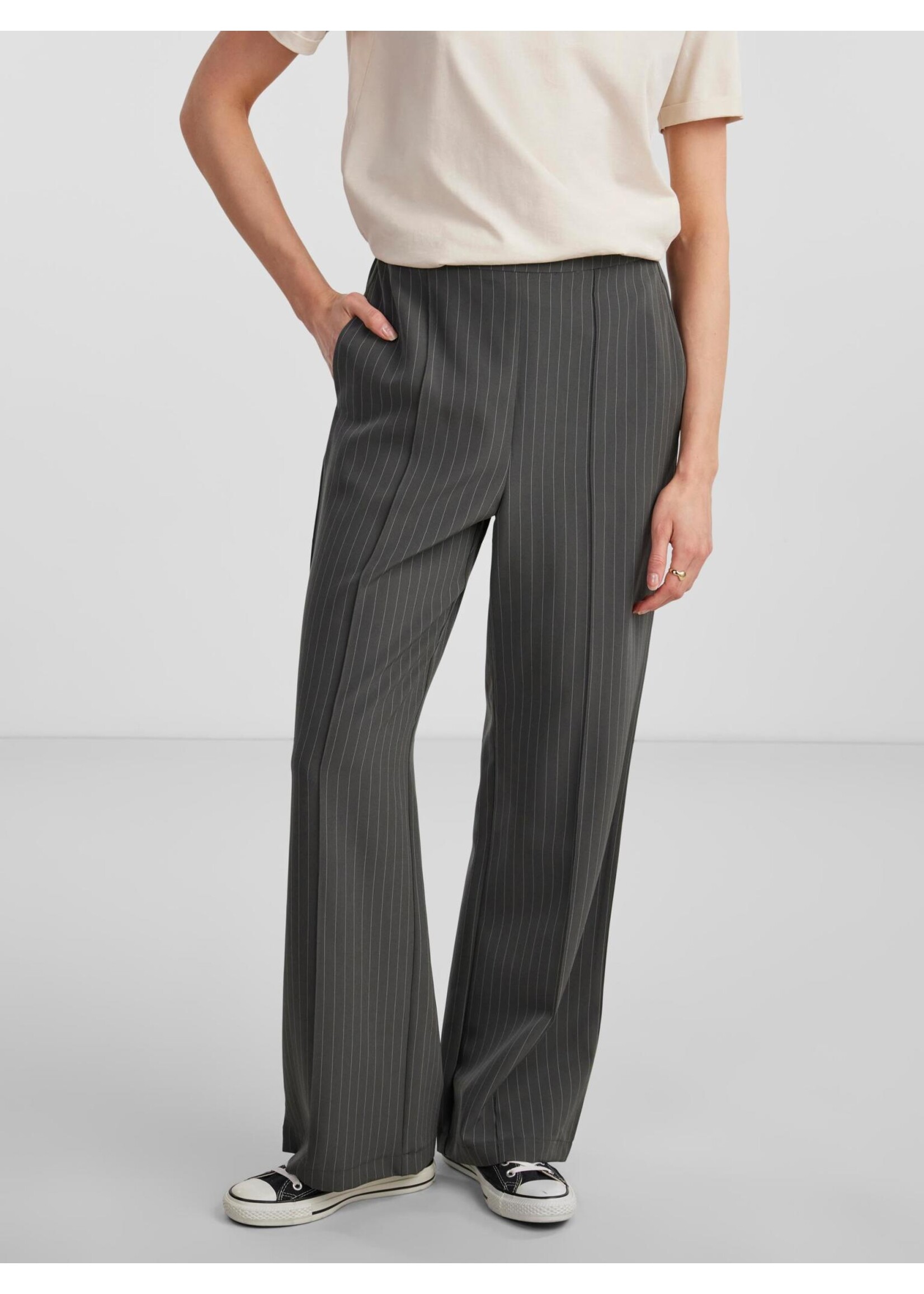 PIECES BOSSY HW WIDE STRIPED PANTS NOOS magnet pinstripe