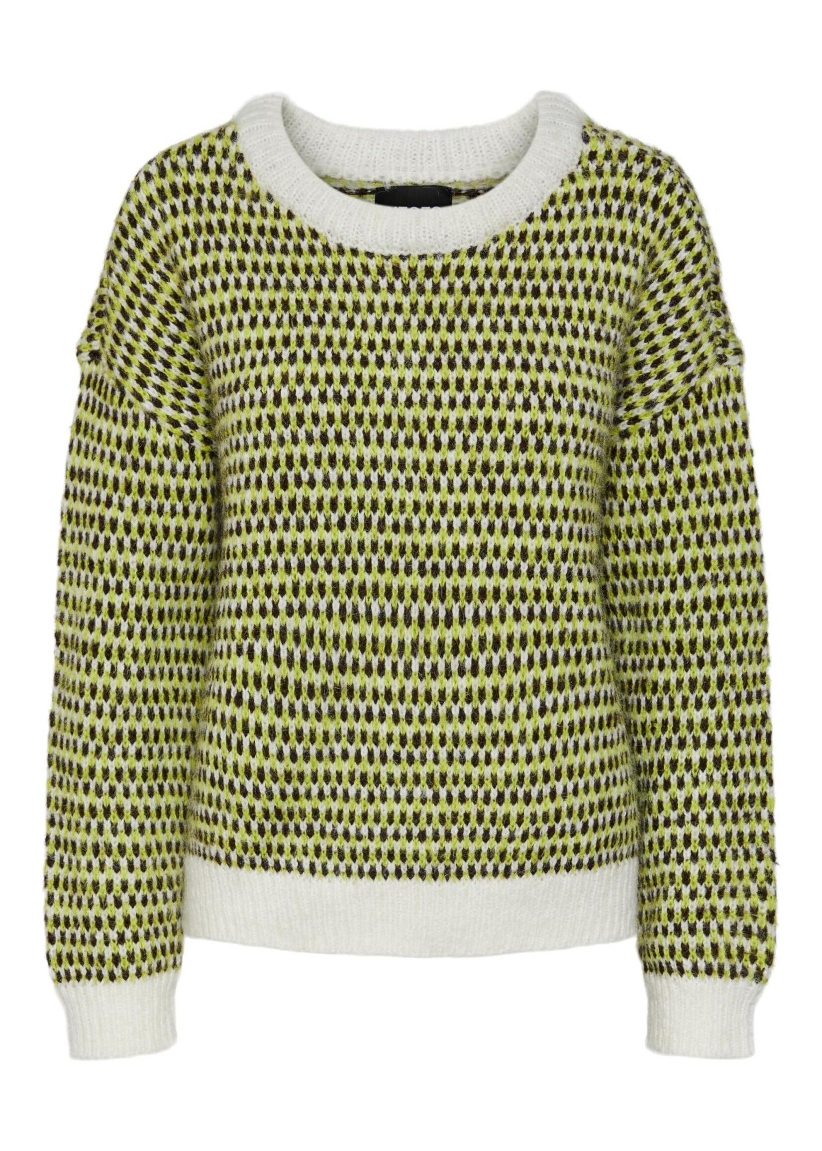 PIECES JANICE LS O-NECK KNIT BC love bird cloud dancer