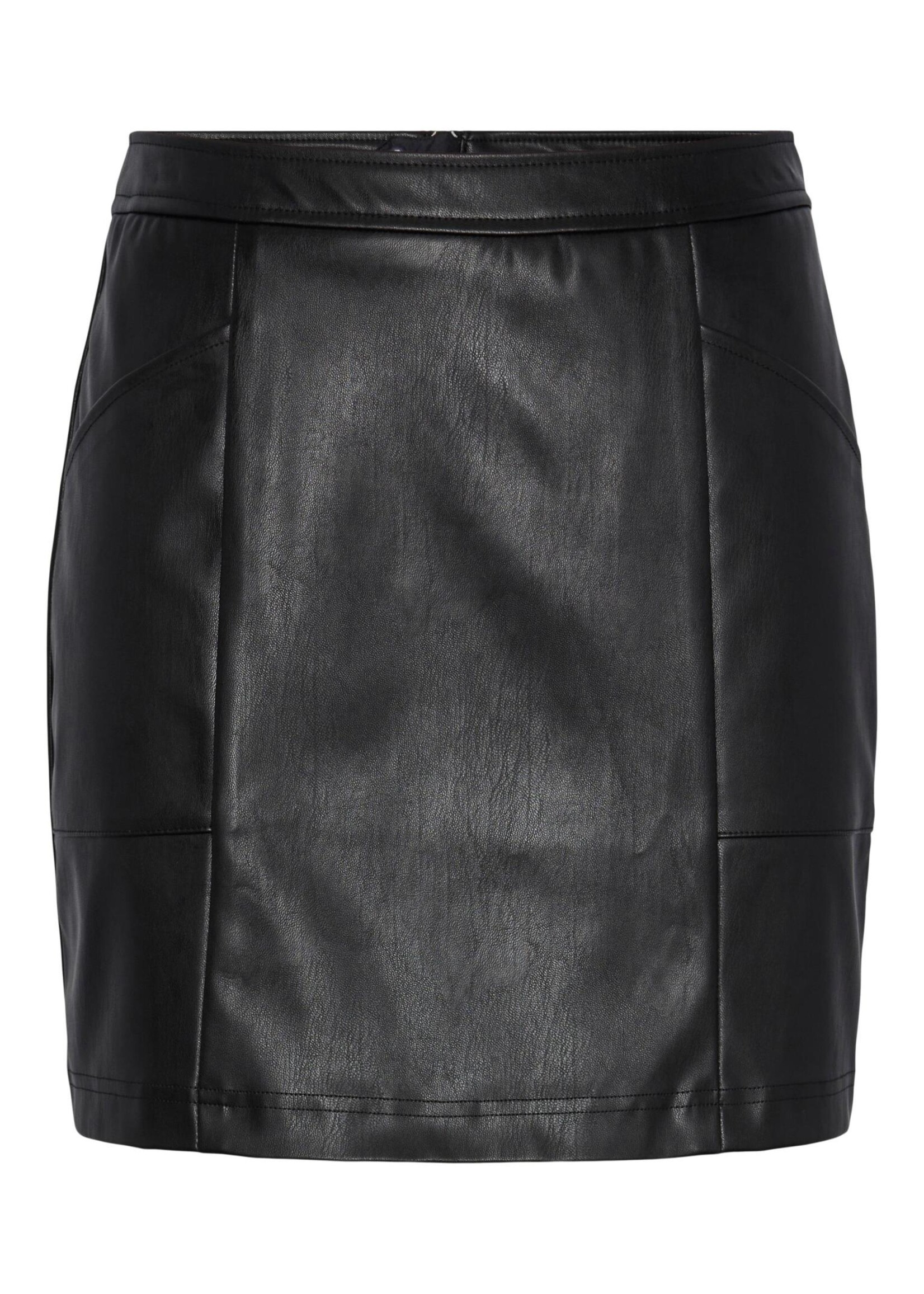 PIECES SELMA HW PU PENCIL SHORT SKIRT black