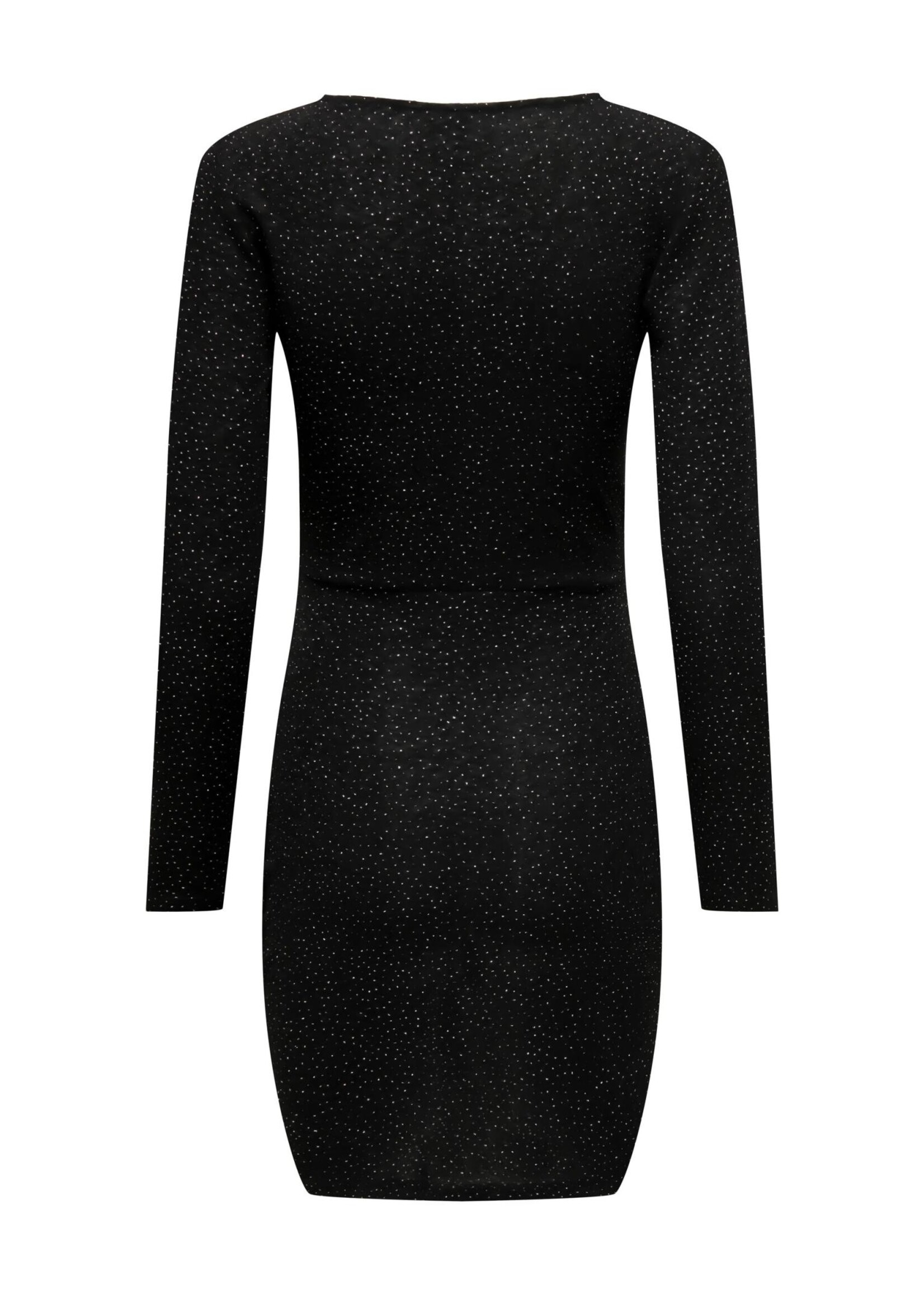 ONLY QUEEN L/S V-NECK GLITTER DRESS JRS black structure dot