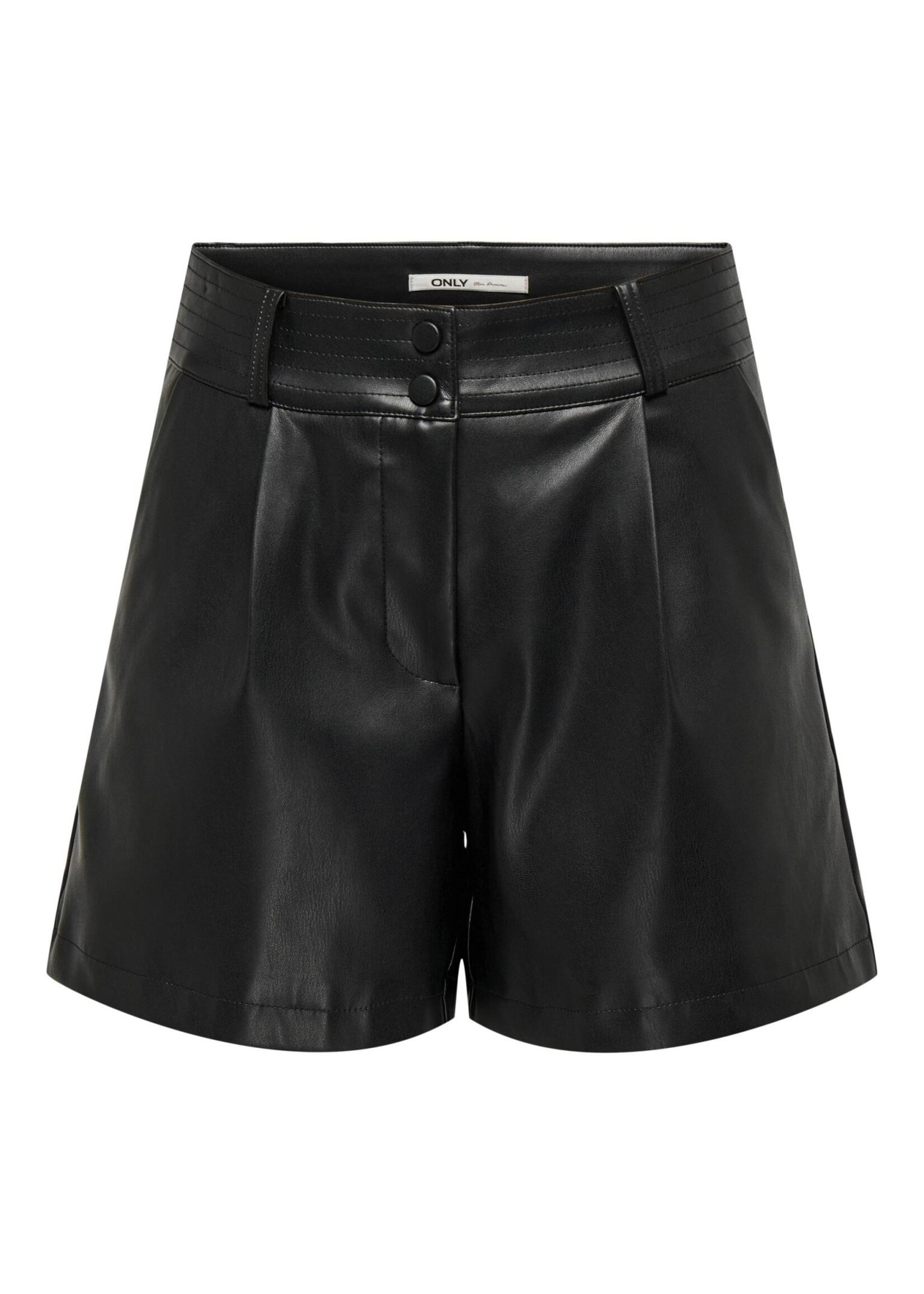 ONLY AMILIA HW FAUX LEATHER SHORTS PNT black