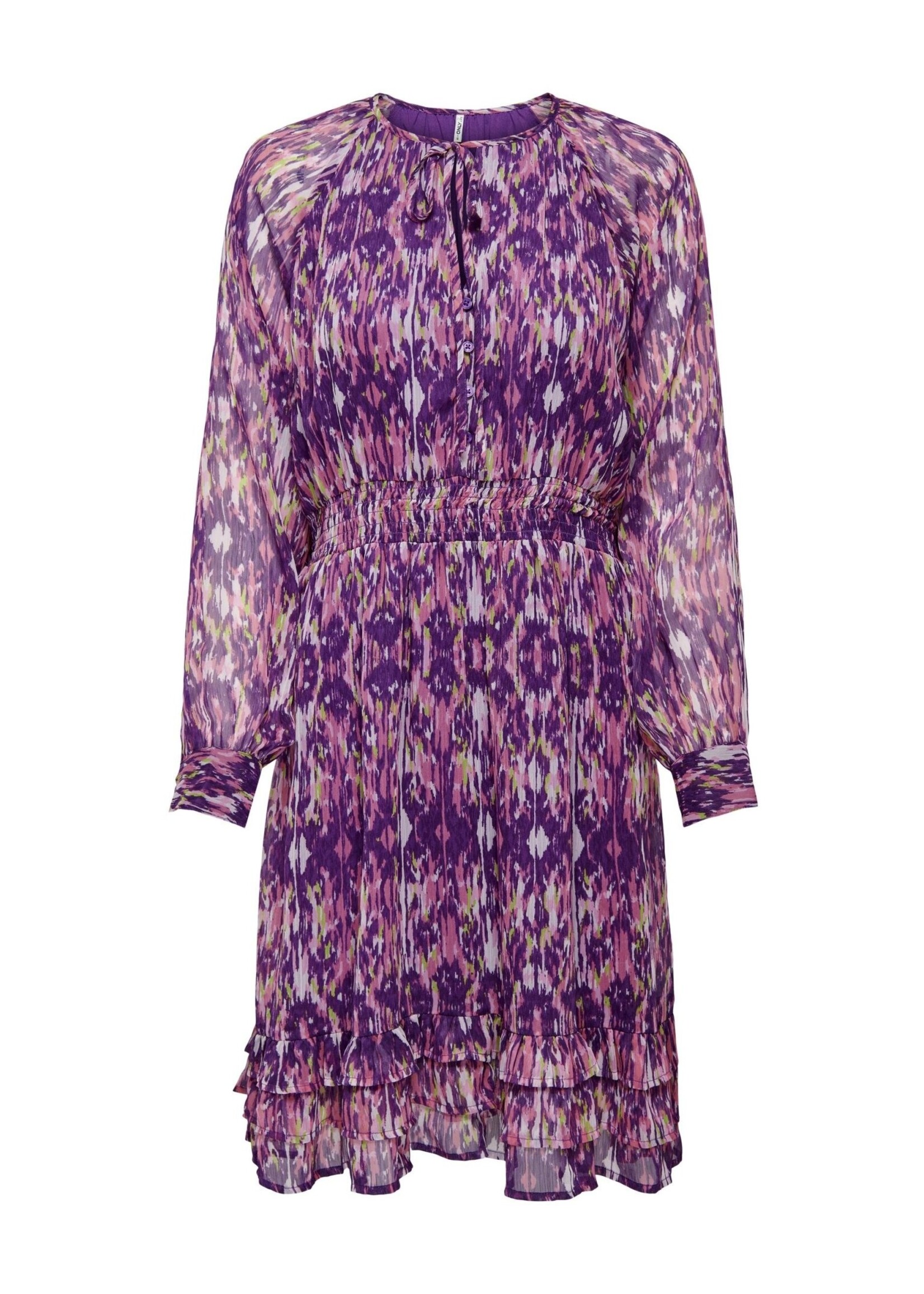 ONLY VIVA LIFE L/S LAYER DRESS PTM purple magic ethnic