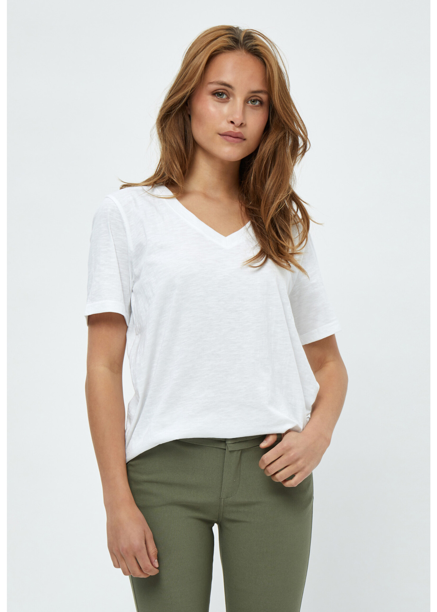 MINUS LETI V-NECK TEE white