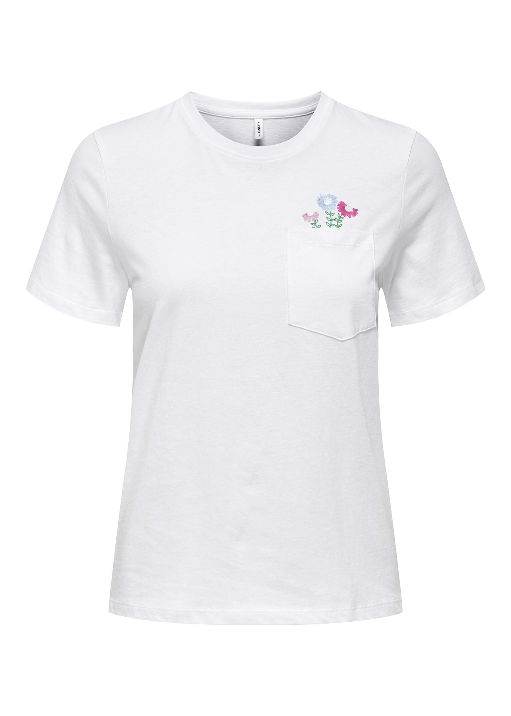 PIECES POLLY LIFE REG S/S POCKET TOP BOX JRS bright white