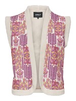 ONLY NORA AZTEC TEDDY WAISTCOAT CS OTW pumice stone