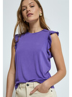 PEPPERCORN TEMPERENCE RUFFLE JERSEY BLOUSE purple corallites