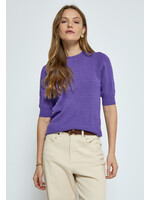 PEPPERCORN TALA PUFF SLEEVE KNIT PULLOVER purple corallites