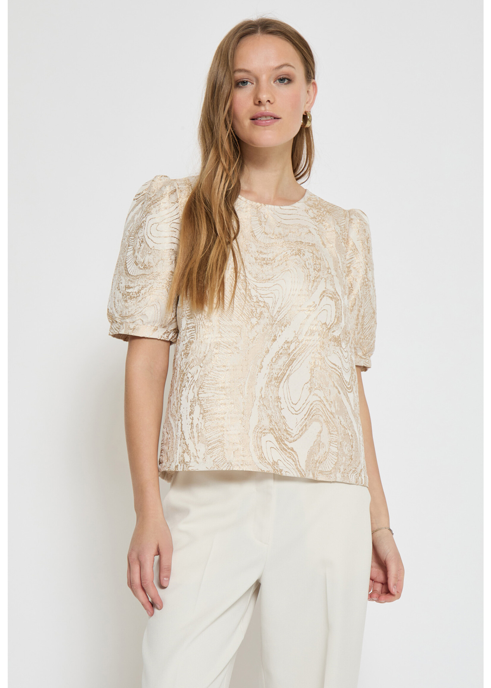 MINUS ALIKA ROUND NECK BLOUSE medal gold