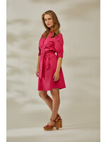 PEPPERCORN TAMRA V-NECK HALF SLEEVE DRESS virtual pink