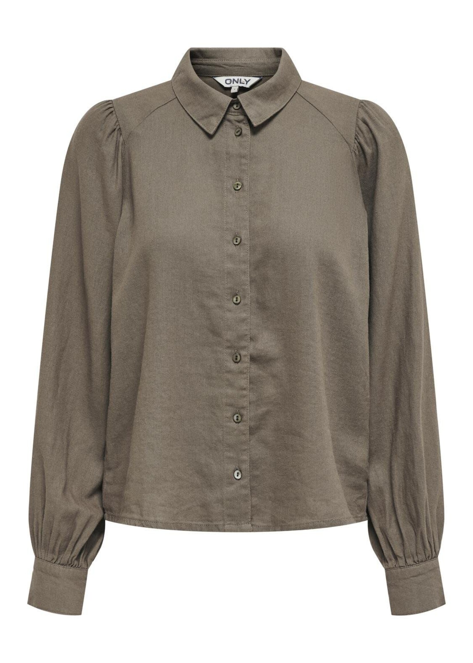 ONLY CARO L/S LINEN BL PUFF SHIRT CC PNTwalnut