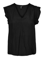 PIECES NYA SL V-NECK TOP BC black