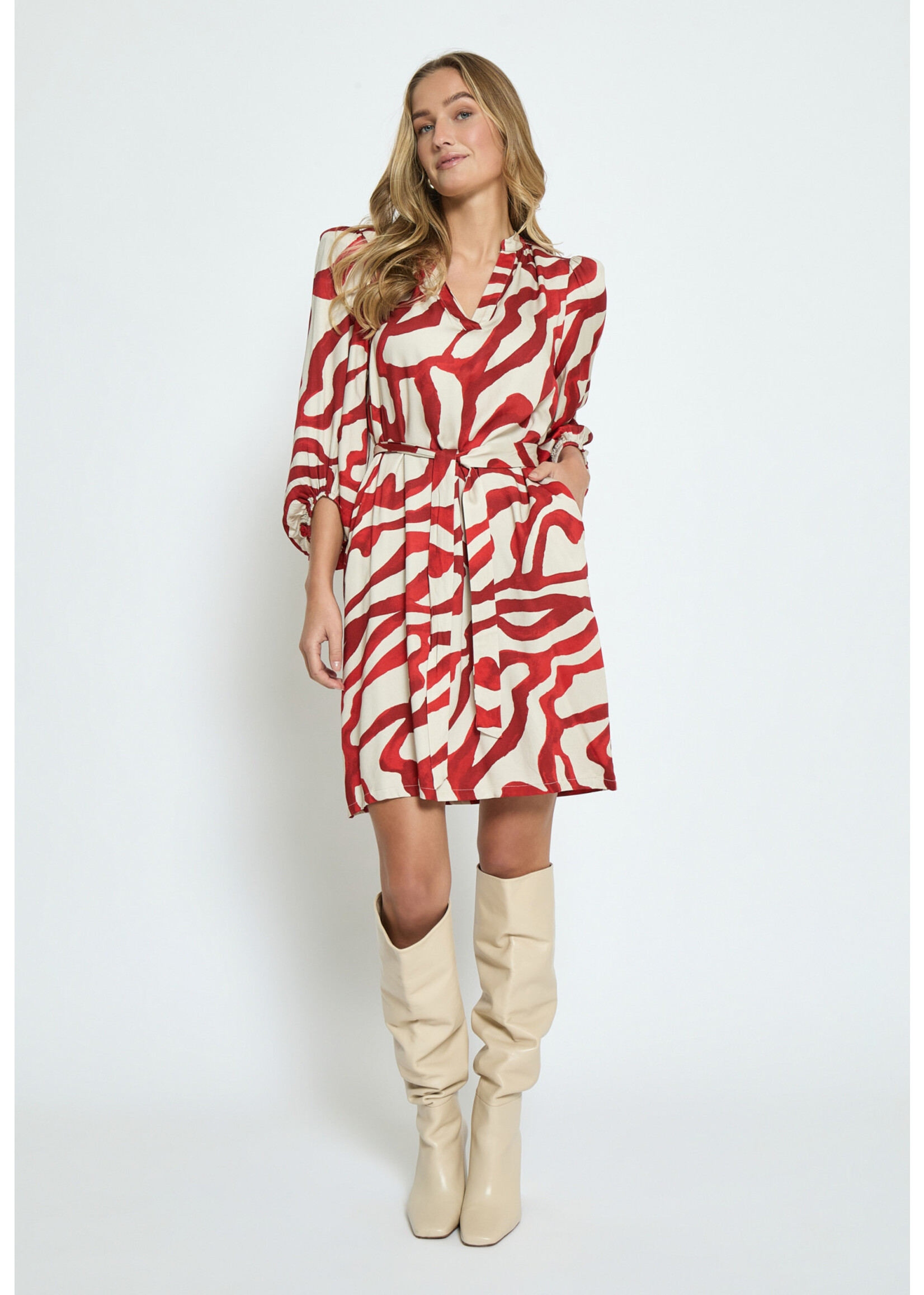 MINUS JASSIE SHORT DRESS barn red print