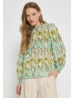 MINUS VALMIA V-NECK BLOUSE olive branch print