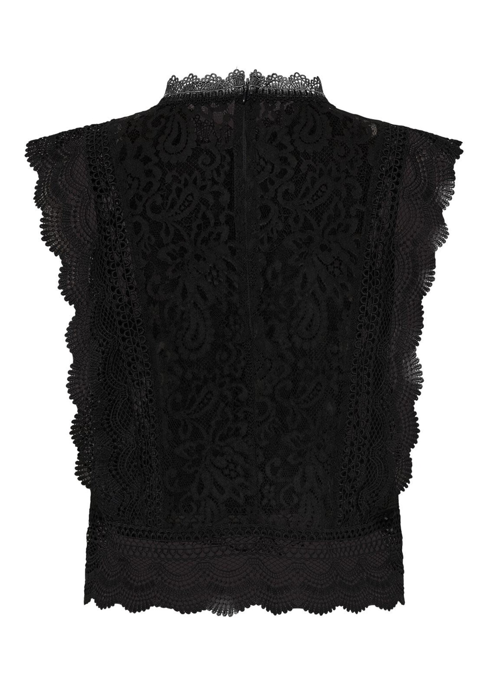 ONLY KARO S/L LACE TOP NOOS WVN black