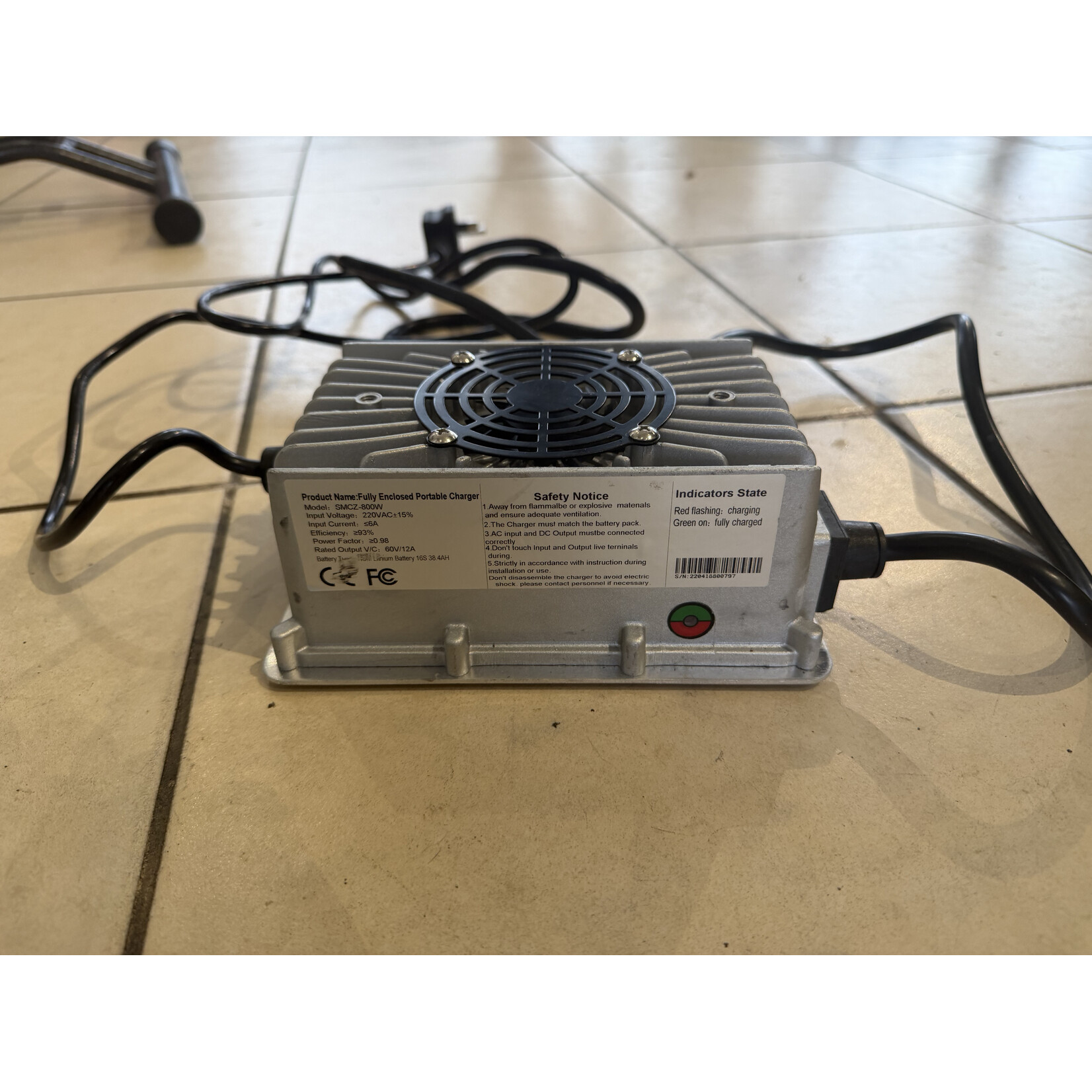 Battery- EV Battery Charger (3-pin Plug) 60V 12A