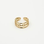 Sunset Fashion Ring 3 Laags - goud