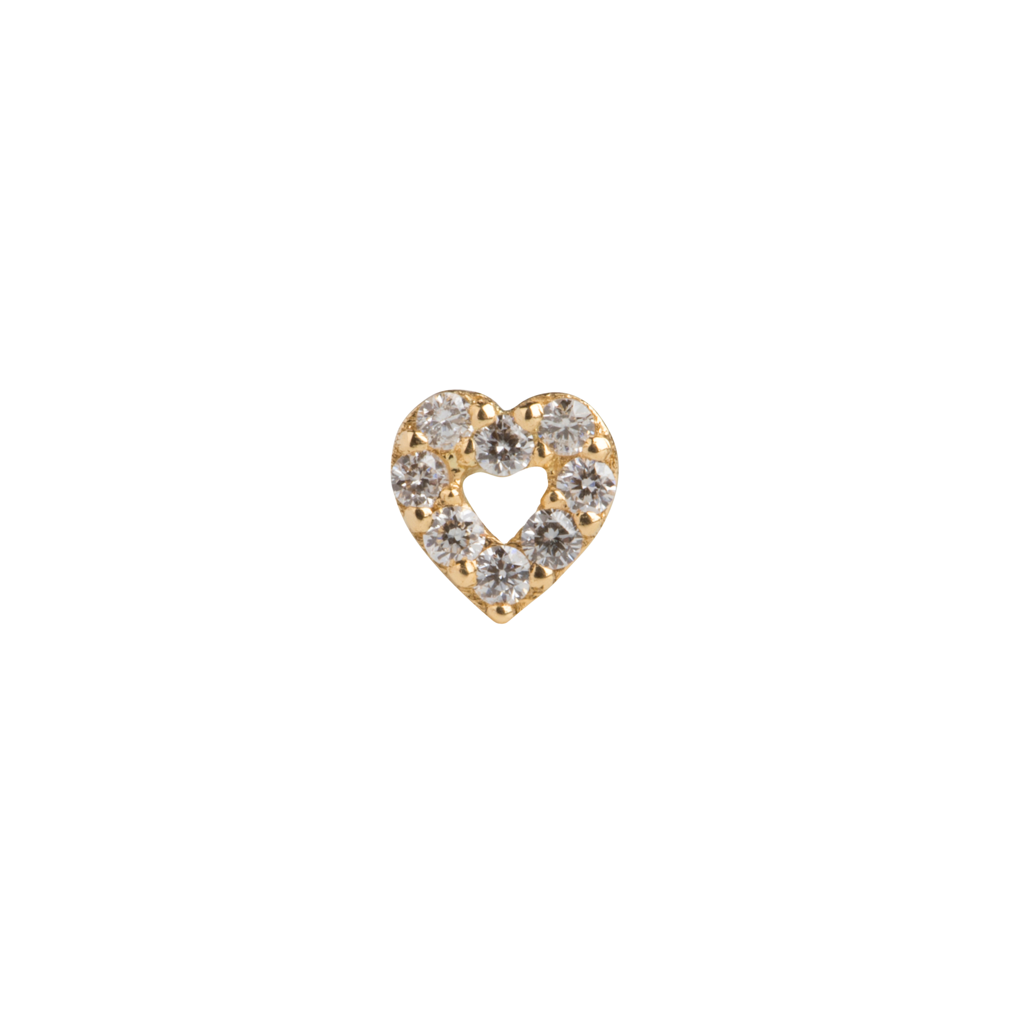 Earring Diamond Open heart